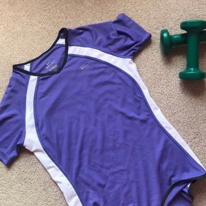 Nike Dri-Fit purple workout short sleeve shirt